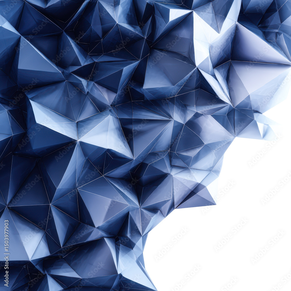 Fototapeta premium Abstract Blue Crystal Geometric Background Design,