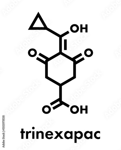 Trinexapac plant growth regulator molecule. Skeletal formula.