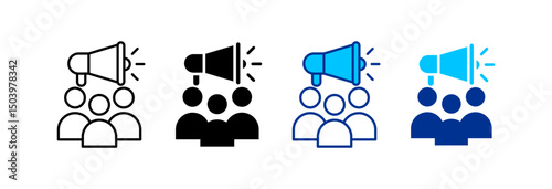 Social Simple Icon Set Multiple Style Vector Illustration