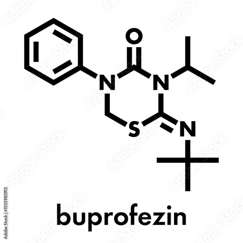 Buprofezin insect growth regulator molecule. Skeletal formula.