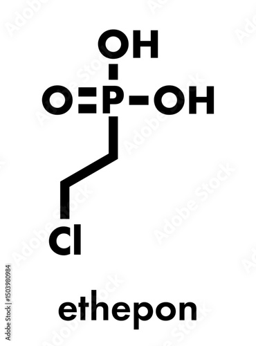 Ethephon plant growth regulator molecule. Skeletal formula.