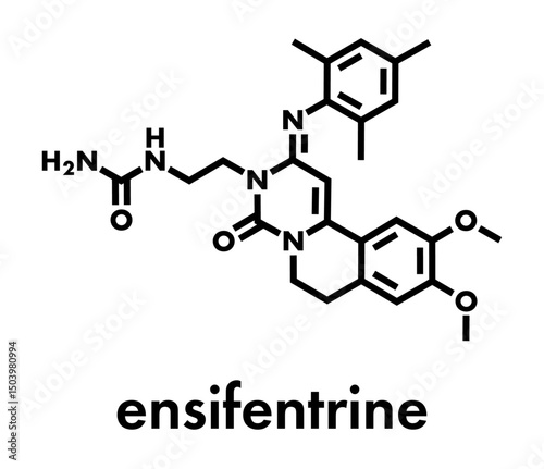 Ensifentrine COPD drug molecule. Skeletal formula.