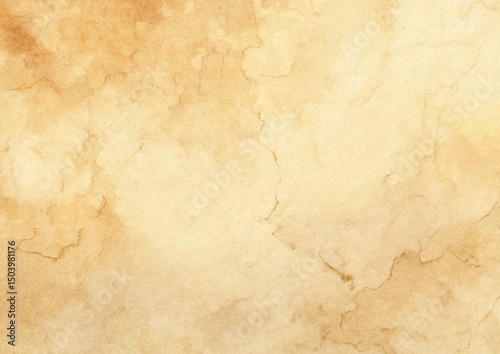 Aged Paper Texture Warm Beige and Brown Watercolor Background, Ideal for Vintage Designs and Antique Projects