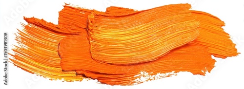 Abstract Orange Paint Strokes Texture, Vibrant Color Swirl, Artistic Brushstrokes Background