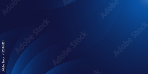 Abstract blue glowing geometric lines on dark blue background. Modern shiny blue circle lines pattern.