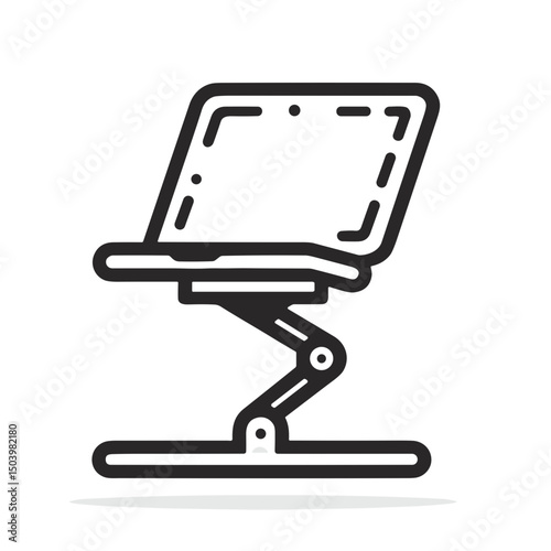 Height-adjustable laptop stand in minimalist design for workspace  