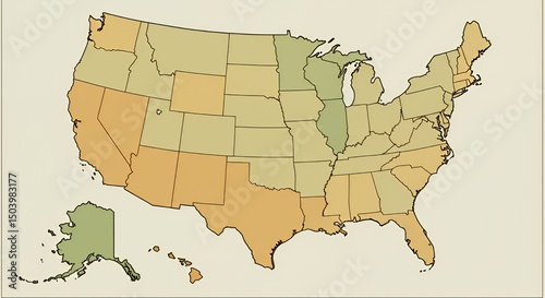 United States Map: A Color-Coded Geographical Representation