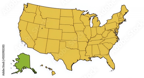 Simple Map of the United States Showing All 50 States