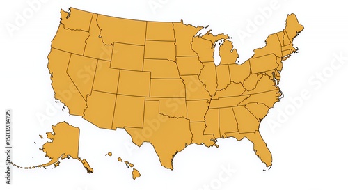 United States Map: A Simple Outline of All 50 States