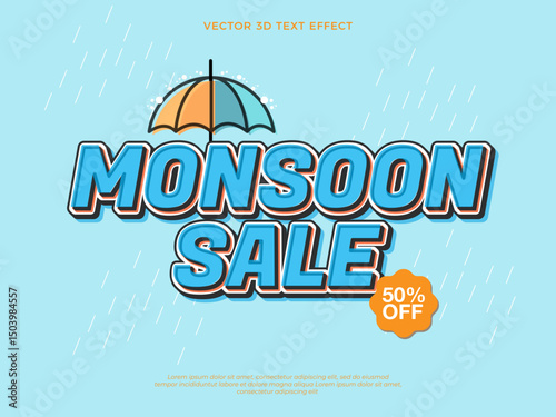 Monsoon season sale banner promotion template