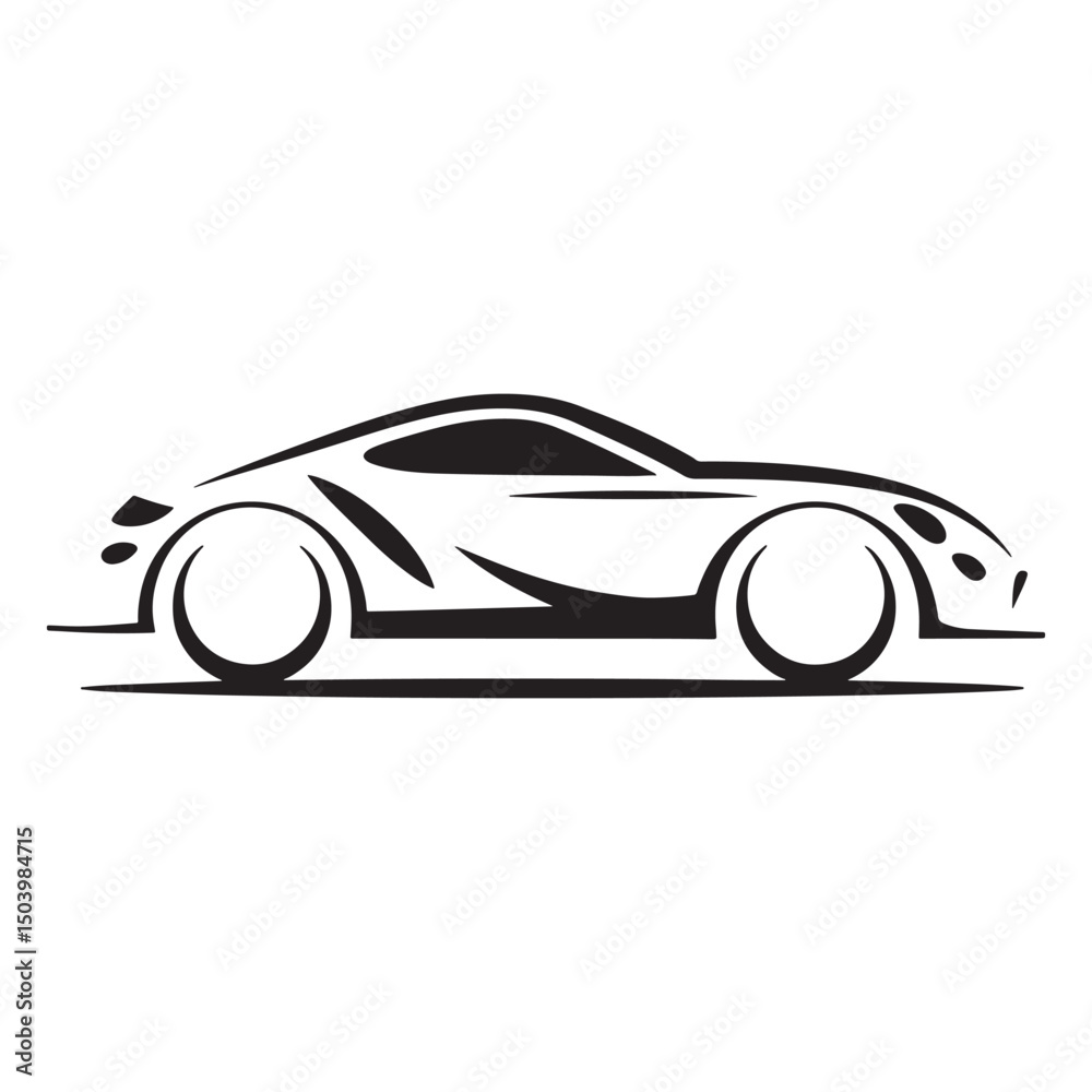 Fototapeta premium Car logo design Vector, unique car logo design, car silhouette 