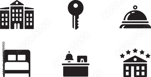 Hotel and Hospitality Solid Icons