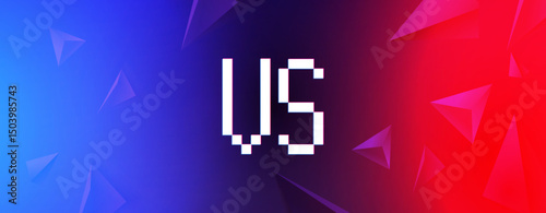 Versus battle banner concept MMA, fight boxing, sport, soccer competitions. Versus blank template with light effect and letters VS. Versus battle Abstract light effect background.