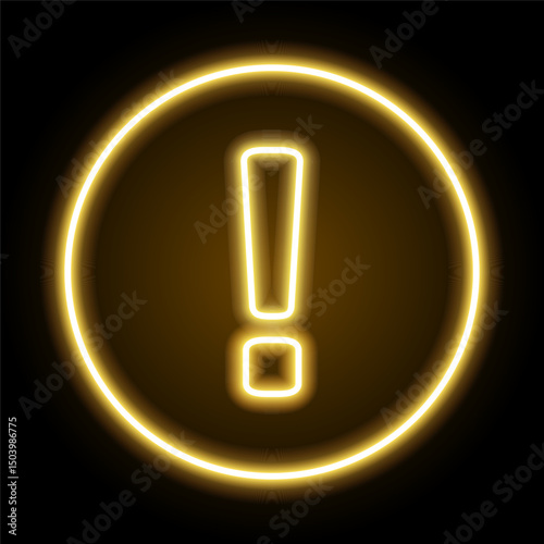 Yellow Neon Caution Warning Signs Vector Ideal For Hazard, Risk, Safety, Attention, Bankruptcy, Traffic, Industry Precaution, Construction, Security, Dangerous Symbol, Alert Futuristic Cyberpunk Style