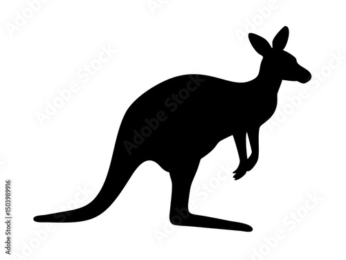 Realistic Kangaroo Standing Upright On A Seamles