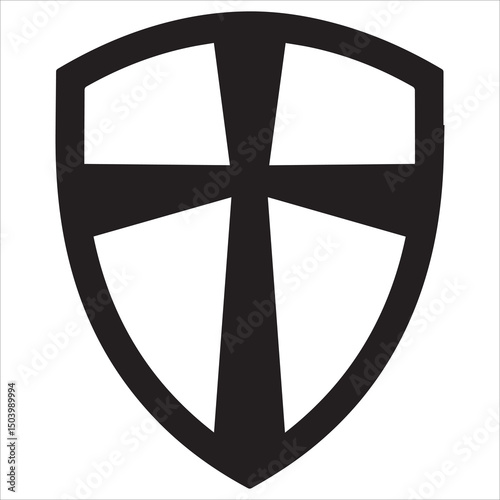 guardian shield silhouette vector