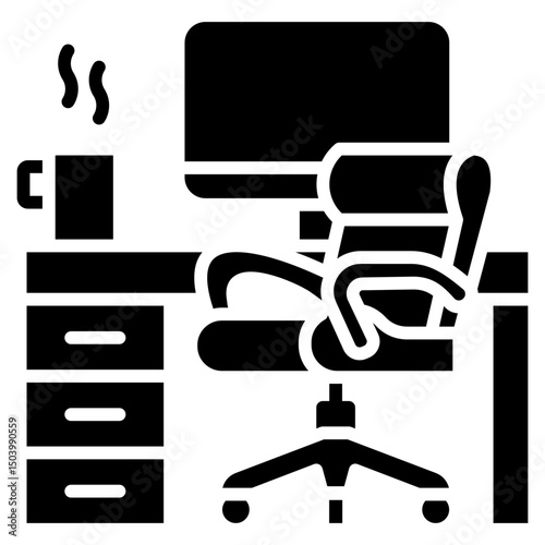 Office Chair glyph icon