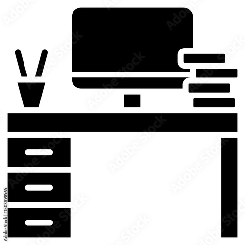 Desk Organizer glyph icon