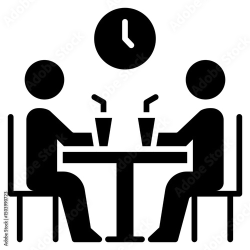 Lunch Break glyph icon