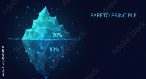 Pareto principle visualization unveiling the 80 20 rule and its impact on productivity and efficiency aiming to optimize resource allocation for maximum results