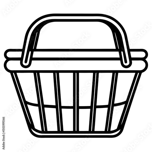 Simple line drawing of a shopping basket
