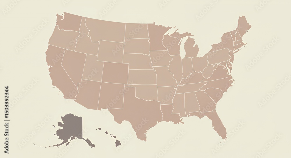 Obraz premium United States Map: A Geographic Overview