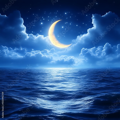 Celestial nocturne over tranquil ocean