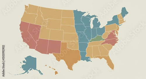 United States Regional Map: A Color-Coded Geographic Division