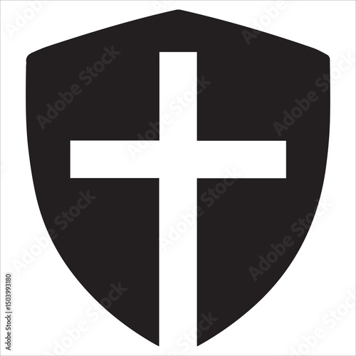 guardian shield silhouette vector
