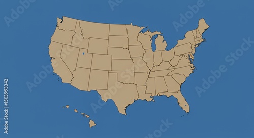 United States Map Highlighting Utah