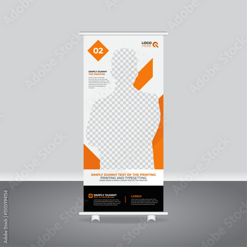 Clean and Modern Business Rack Card and Roll-Up Banner Template, business agency business pull up vertical display banner, luxury creative rollup, pull up banner template design
