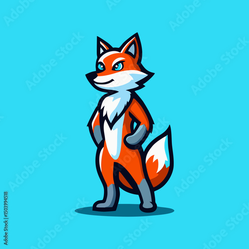 Charming Red Fox Mascot Cartoon Character Illustration in Vibrant Minimal Style for Modern Company Branding Merchandise Esports Logo Emblem Profile Picture Social Media Content and Digital Campaign