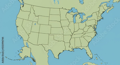 United States Map: A Simple Outline of the 50 States