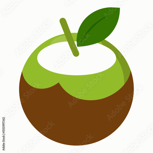 Exotic-coconut-icon   Tropical Summer Beverage Graphic for Print and Digital Use