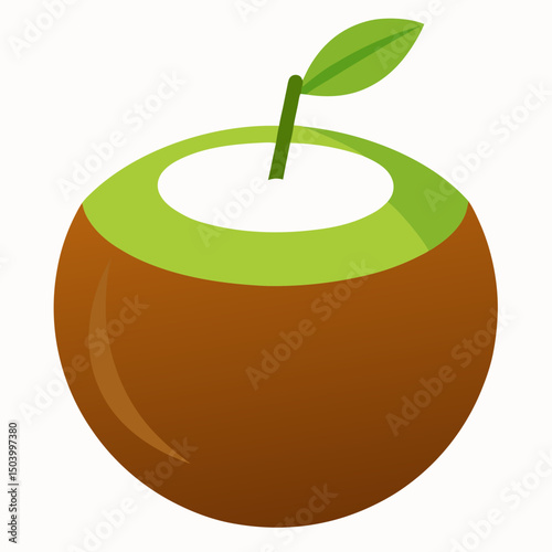 Exotic-coconut-icon   Tropical Summer Beverage Graphic for Print and Digital Use