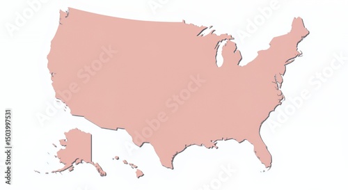 Simple 3D Map of the United States of America