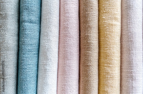Dobby linen blend texture, soft pastel tones