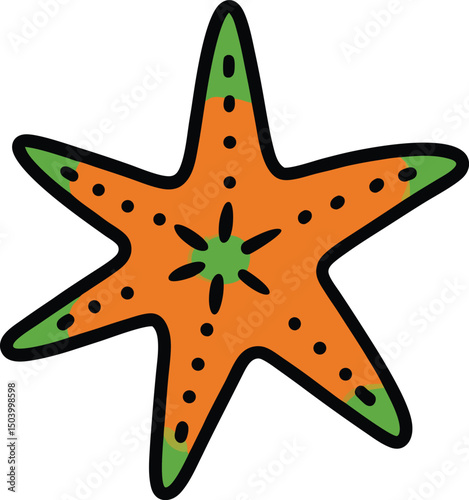 vector illustration of a starfish