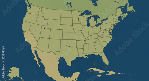 United States Map: A Simple Cartographic Representation