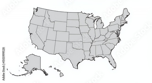 United States Map: A Simple Outline of States