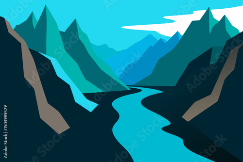 digital painting of steep alpine cliffs with .svg