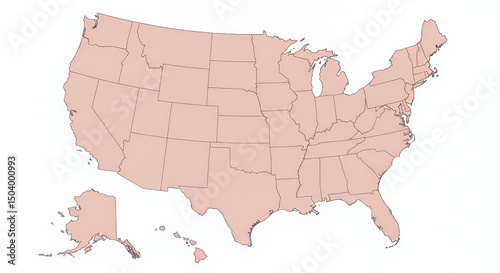 Simple Map of the United States of America