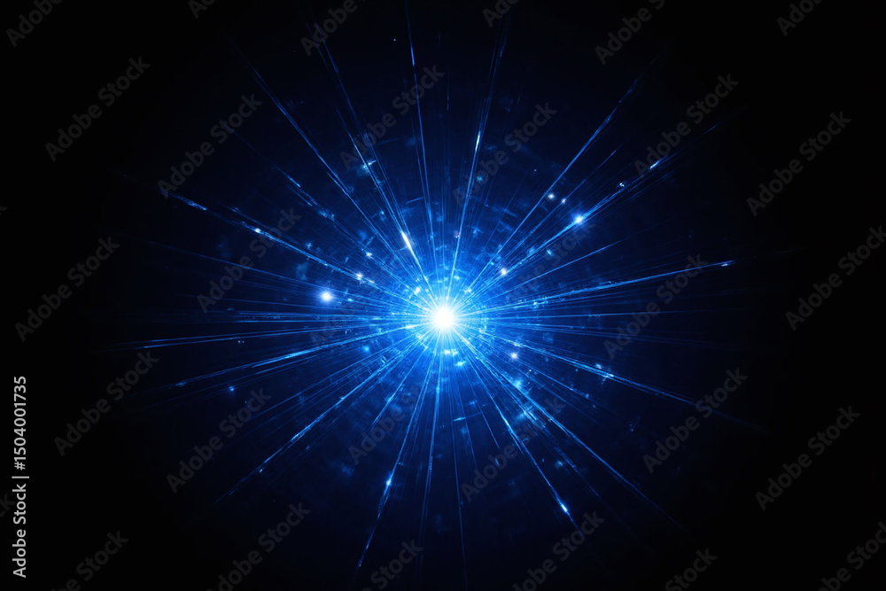 Naklejka premium blue and black abstract background with a light shining through it