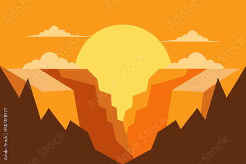sunrise breaking over jagged cliffs with gold