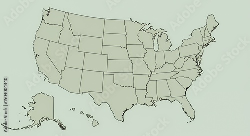 United States Map: A Simple Outline of All 50 States