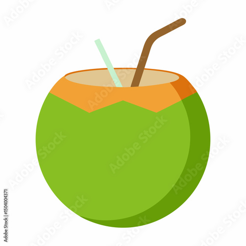 Beach-coconut-drink   Tropical Summer Beverage Graphic for Print and Digital Use