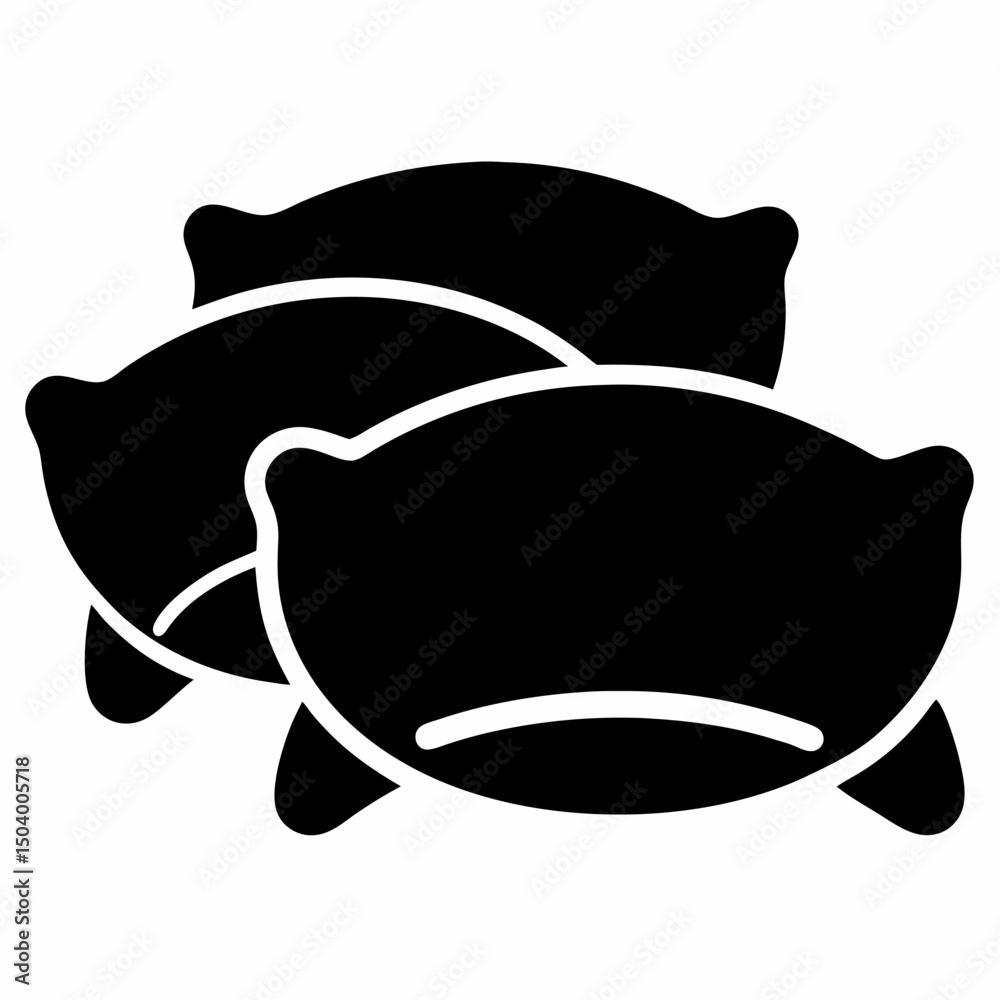 Animal pillows black vector on white background. Animal pillows black vector on white background.