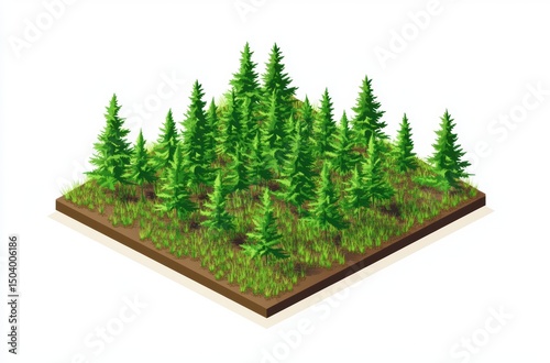 Isometric map of cannabis farm plots by strain,