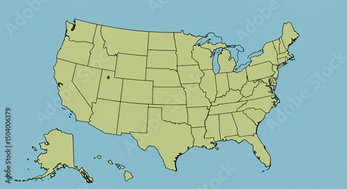Simple Map of the United States of America