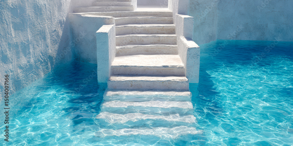 Obraz premium Steps that lead into the pool